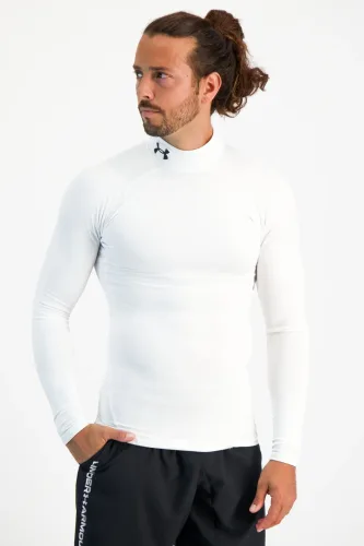 Under Armour, Under Armour Coldgear Comp Mock Longsleeve Herren - Weiß