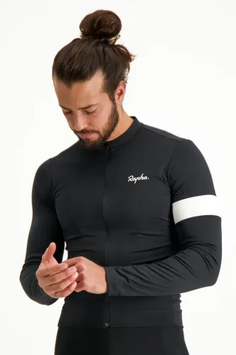 Rapha Core Thermal LS Herren Biketrikot Schwarz, Herren, Größe: L