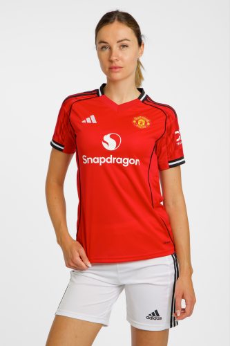 adidas Manchester United Home Replica Damen Fussballtrikot 25/26 Rot, Damen, Größe: XS