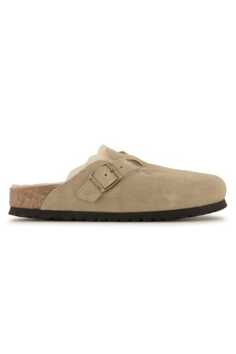 Birkenstock Boston Lammfell Damen Slipper Braun, Damen, Größe: 39