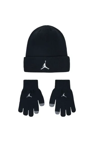 JORDAN, Jordan Set: Beanie und Touchscreen Handschuhe - Black Einheitsgroesse Kids