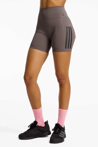 adidas Optime Workout 3S Damen Short Braun, Damen, Größe: S