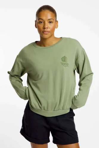 Roxy Surfing By Moonlight Damen Longsleeve Grün, Damen, Größe: L
