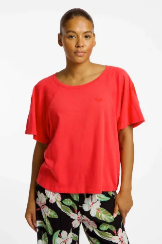 Roxy Time For Palm Tree Damen T-Shirt Rosa, Damen, Größe: M