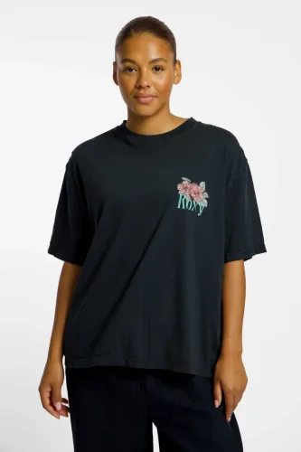 Roxy Talloversize Washed Damen T-Shirt Schwarz, Damen, Größe: M