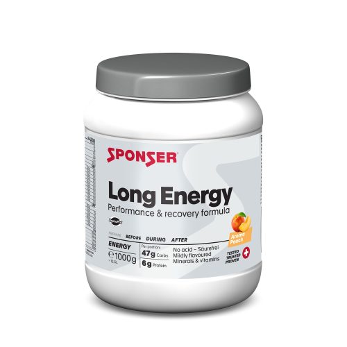 Sponser Long Energy Peach 1000 g Getränkepulver Weiss, Herren, Größe: 0