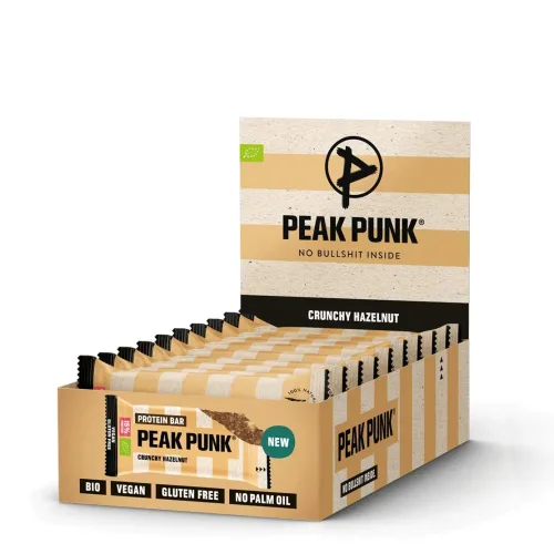 PEAK PUNK, PEAK PUNK Bio Protein Bar Crunchy Hazelnut (12x55g)
