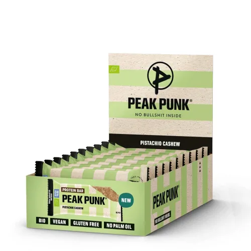 PEAK PUNK, PEAK PUNK Bio Protein Bar Pistachio Cashew (12x55g)