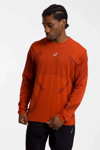 ASICS Road Seamless Herren Longsleeve Rot, Herren, Größe: S