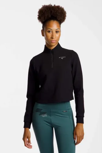 PUMA x HYROX CLOUDSPUN 1/4 Zip Damen Midlayer Schwarz, Damen, Größe: XL