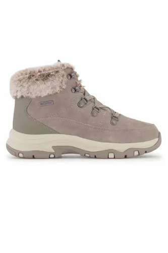 Skechers, Skechers Schnürstiefel für Damen aus Veloursmaterial taupe
