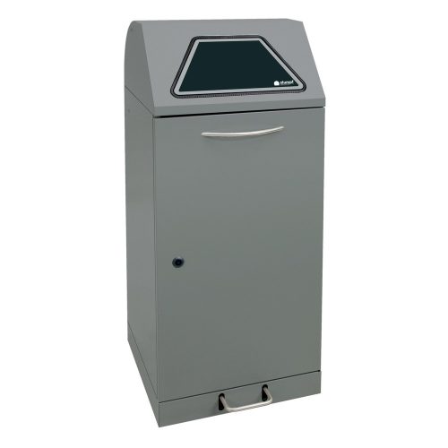 stumpf®, stumpf® Wertstoffsammler mit Fusspedal, inkl. Abfallsackhalter, Stahlblech, verzinkt, 120 Liter, graualuminium