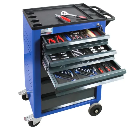 ADB, Werkzeugwagen BASIC inkl. 115-tlg. Werkzeug-Set, blau