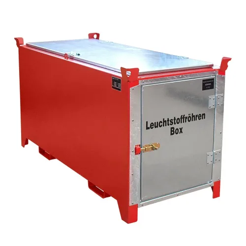 Bauer, Leuchtstoffröhrenbox BAUER SL-D 200, Stahlblech, unterfahrbar, abschliessbar, Tür/Deckel verzinkt, B 2100 x T 770 x H 975 mm, rot