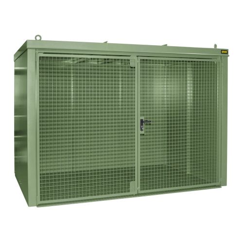 Bauer, Gasflaschencontainer BAUER GFC-B M5, B 2175 x T 3125 x H 2270, für 96 Gasflaschen, feuerbeständig, abschliessbar, grün