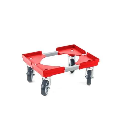 Transportroller, Typ Stahlprofil + Kunststoffecken, TK 300 kg, BxT 310 x 410 mm, Rollen-Ø 100 mm