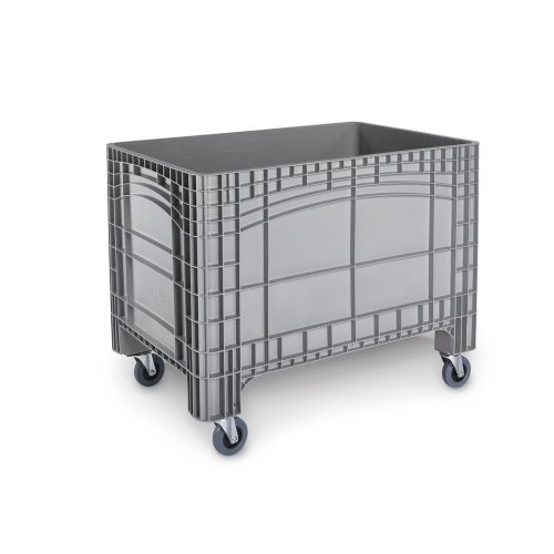 Grossbehälter XL, HxBxT 800 x 1.200 x 800 mm, 535 Liter, 4 Lenkrollen mit Bremse, grau