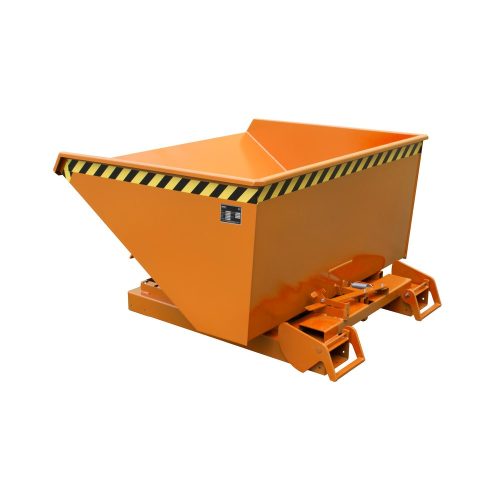 Bauer, Automatischer Kippbehälter Bauer Typ 4A 900, 3 Entriegelungspunkte, Abrollsystem, Inhalt 0,9 m³, bis 1000 kg, gelborange RAL 2000