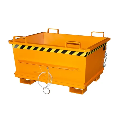Bauer® Stapelbarer Klappbodenbehälter, lackiert, Volumen 0,5 m³, RAL 2000 gelborange