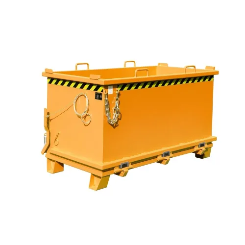 Bauer® Klappbodenbehälter, verstärkte Bodenklappe, lackiert, Volumen 1,5 m³, RAL 2000 gelborange