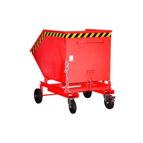 Bauer, Bauer® Kastenwagen kippbar, mit Fahrwerk + Gabeltaschen, Volumen 0,6 m³, RAL 3000 feuerrot