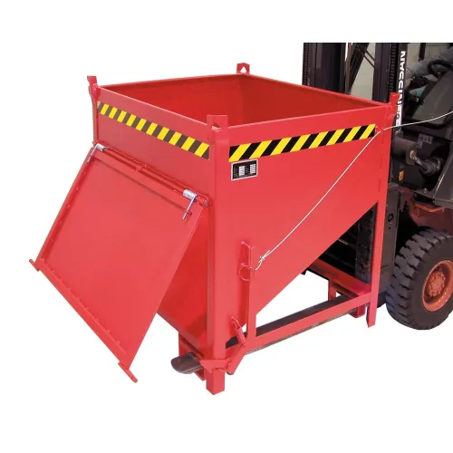 Bauer® Silobehälter mit Klappe, lackiert, Volumen 0,75 m³, RAL 3000 feuerrot