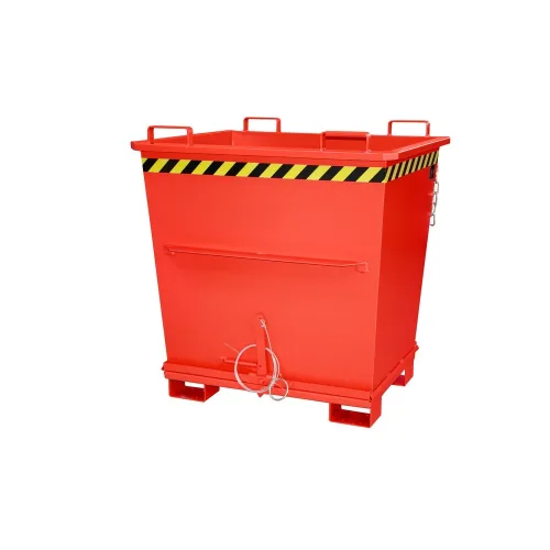 Bauer® Stapelbarer Klappbodenbehälter, lackiert, Volumen 1 m³, RAL 3000 feuerrot