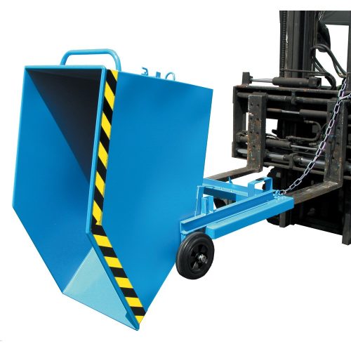 Bauer® Kastenwagen kippbar, mit Fahrwerk + Gabeltaschen, Volumen 0,6 m³, RAL 5012 lichtblau