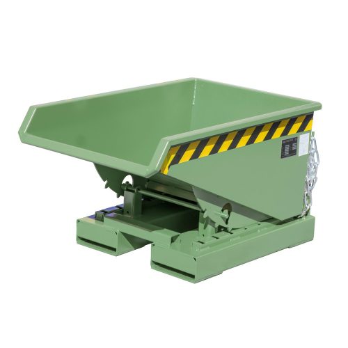 Bauer® Kippbehälter mit Abrollmechanik, lackiert, Volumen 0,15 m³, RAL 6011 resedagrün