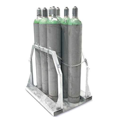 Bauer® Gasflaschenpalette mit Sicherungskette, für 8 Gasflaschen à Ø 250 mm