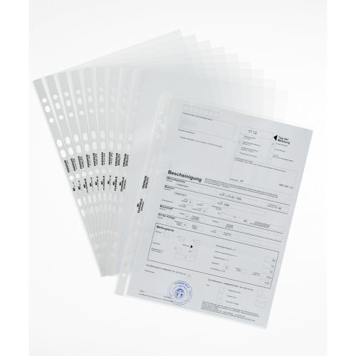 DURABLE, DURABLE Premium Prospekthüllen A4 Glasklar Transparent 80 Mikron Polypropylen Oben 11 Löcher 100 Stück