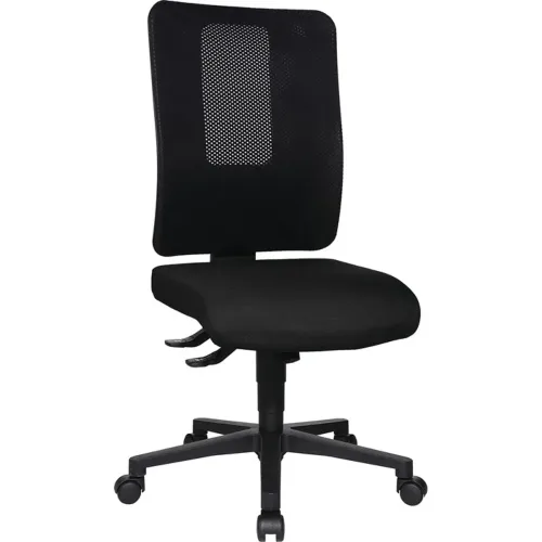 Topstar® Bürodrehstuhl, schwarz/schwarz 460-560 mm, mit Synchrontechnik, ohne Armlehnen Tragfähigkeit 110 kg