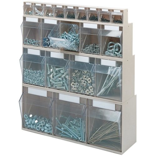 undefined, Mehrkammer-Kleinteilelager MultiStore, Grösse 6, B 600 x T 75 x H 113 mm, Volumen 2,2 l, stapelbar, Polystyrol, weiss/transp.