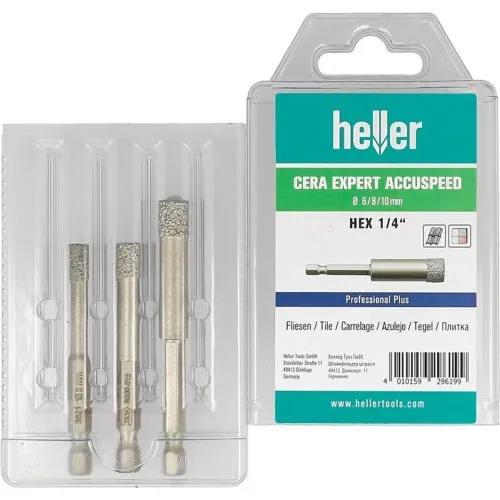 Heller, Heller 29619 9 Bohrkopf-Set 3teilig Sechskantschaft 3 St.