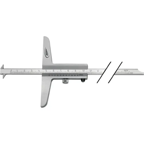 Helios Preisser, Tiefenmessschieber 200mm abg.Schiene 8x3mm H.PREISSER