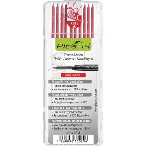 PICA, Pica DRY Ersatzminen, rot, 10 Stück