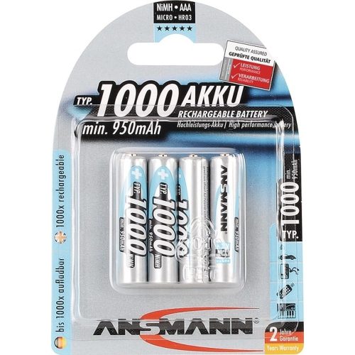 ANSMANN, Ansmann HR03 Micro (AAA)-Akku NiMH 950 mAh 1.2 V 4 St.