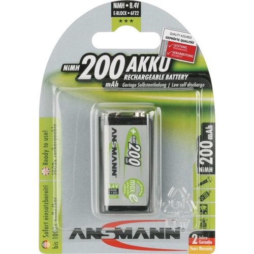 ANSMANN, Ansmann maxE 6LR61 9 V Block-Akku NiMH 200 mAh 8.4 V 1 St.