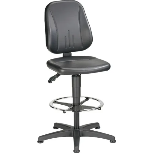bimos, Arbeitsdrehstuhl 9651, Kunstleder, Gleiter, Fussring, schwarz