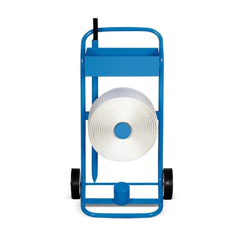 kaiserkraft, kaiserkraft Bandabroller für PET-Kraftband, für Bandbreite 16 - 30 mm, fahrbar, mit Ablagefach