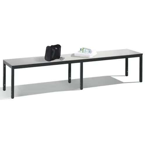 C+P Umkleidesitzbank Basic Plus, Länge 1.960 mm, schwarzgrau/weiss