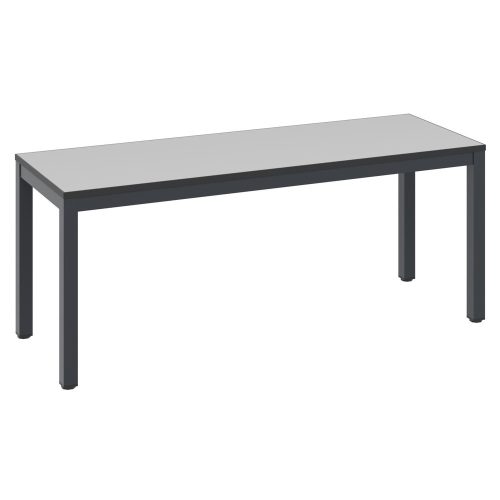 C + P, Umkleidebank Basic Plus, für Feuchträume, ohne Rückenlehne, 4-Fussgestell schwarzgrau RAL 7021, ohne Schuhrost, B 1000 mm, Dekor silbergrau