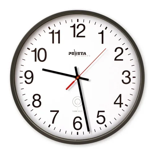 PEWETA Funk-Wanduhr DCF77 Typ 130, Ø 300 mm, schwarz