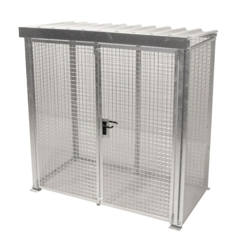 Bauer® Gasflaschen-Container, mit Dach, Doppelflügeltür, 32 Flaschen