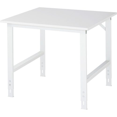 RAU höhenverstellbarer Werktisch Serie TOM, HxBxT 760-1.080 x 1.000 x 1.000 mm, Arbeitsplatte Melamin-Belag