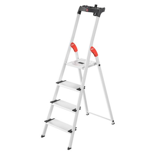 Hailo, Hailo Stufenleiter L80 Comfortline Silber 4 Stufen 45 x 85 x 146 cm