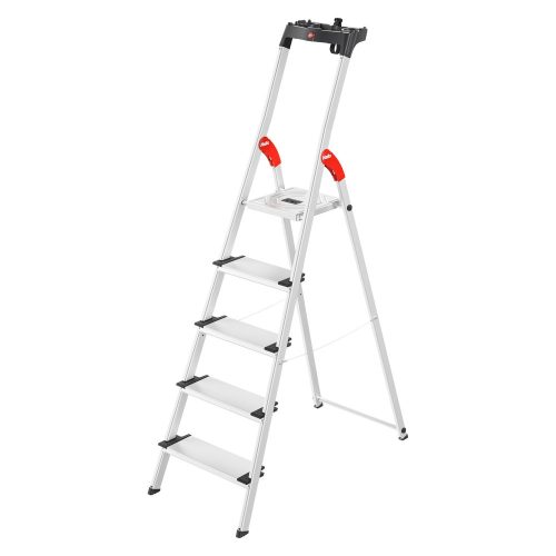 Hailo, Hailo Stufenleiter L80 Comfortline Silber 5 Stufen 48 x 101 x 168 cm