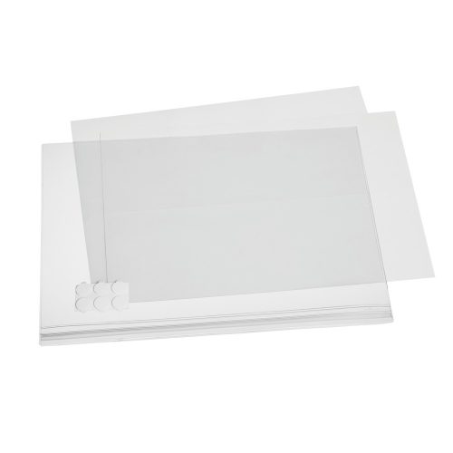 DURABLE, Plakattasche Durable, A3 Hoch- & Querformat, 2-seitig, für bis zu 2 Blatt, selbstklebend, wasserdicht, B 335 x T 0,6 x H 445 mm, transparent, 5 Stück