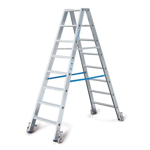 KRAUSE® Stufen-r Profi, 2-seitig begehbar, mit Rollen, Standhöhe 1,90 m