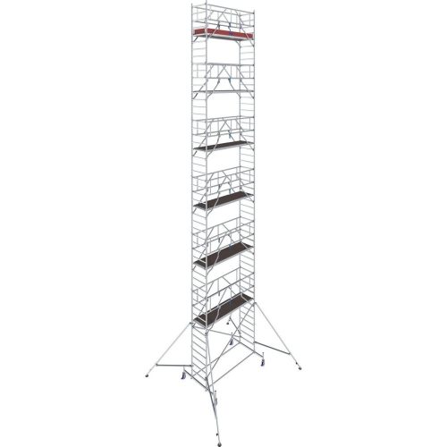 KRAUSE, Alu-Fahrgerüst KRAUSE Serie 10, 200 kg/m², TÜV-geprüft, höhenverstellbare Rollen, L 2500 x B 750 x H 14400 mm